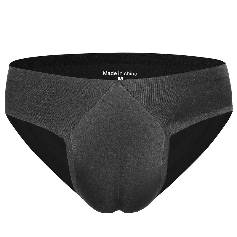Men's Fake Vagina Padded Shaper Briefs Hiding Gaff Underwear for Cross-dressing Transgender Breathable Ice Silk Sissy Panties