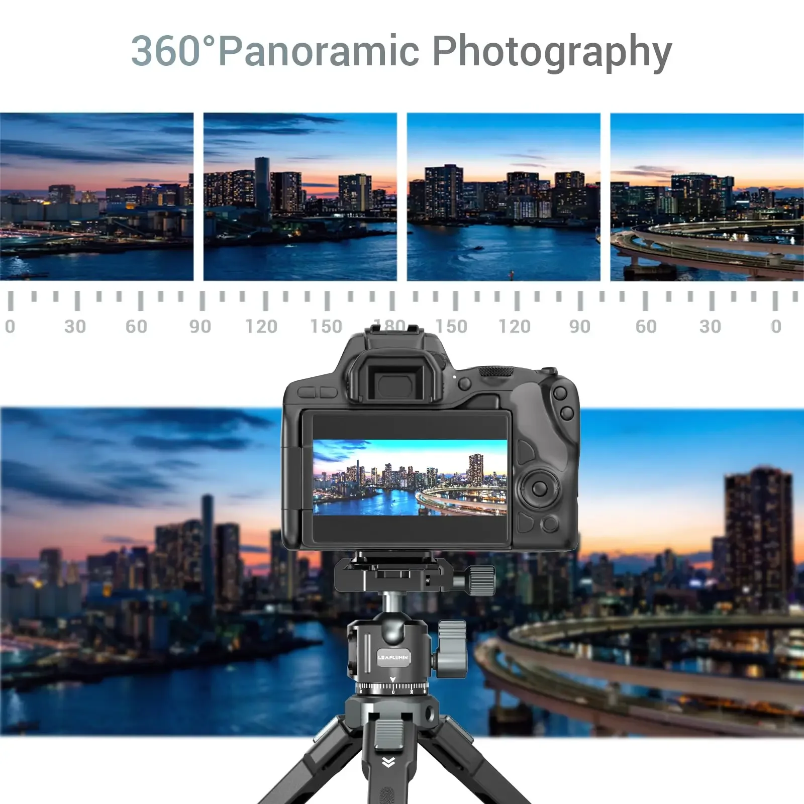 Leaplight Low Profile Camera Tripod Ball Head 360 Rotating Ballhead w/ Arca Swiss Quick Release Plate for Tripod Phone Holder