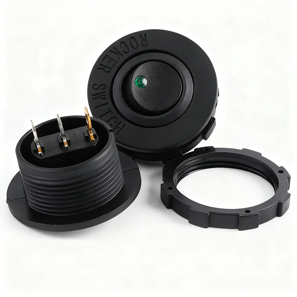 

15PCS 3Pin DC12V 20A DC24V 10A for Car Dashboard Dash Boat Truck Motorcycle ON/OFF Round Rocker Toggle LED Switch Connector