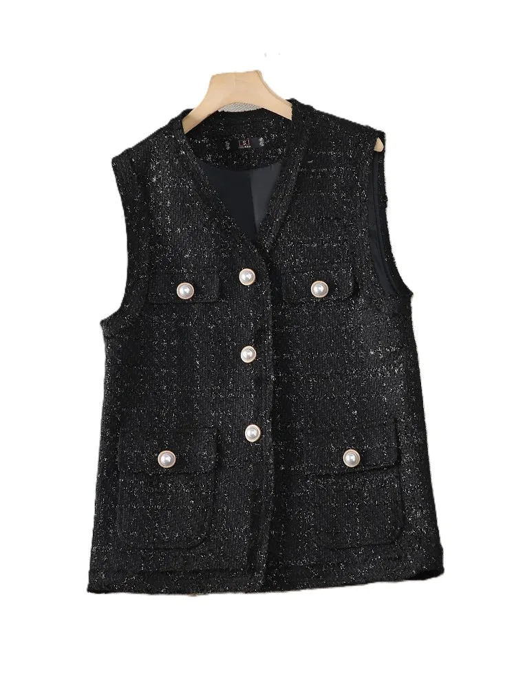 

Black Fashion Winter Women Vest Blazer Ladies Female Casual Jacket Coat