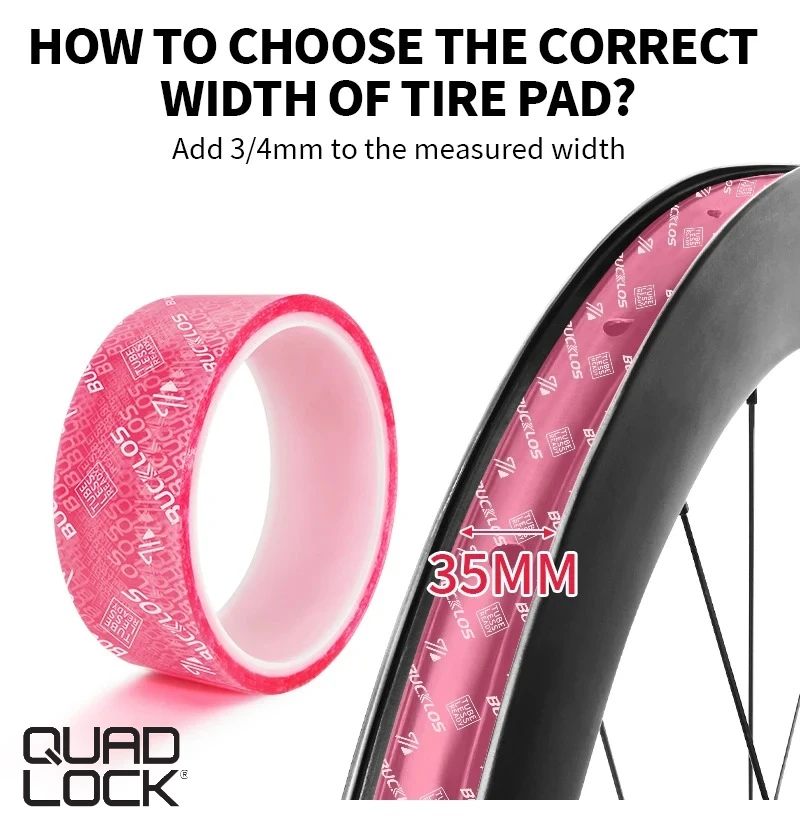 

QUAD LOCK Bicycle Tubeless Rim Tapes 10M MTB Tire Liner Vacuum Tire Pad 17-35MM Road Bike Rim Tape