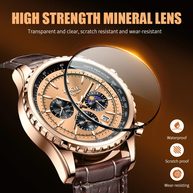 

LIGE Top Brand Luxury New Men Watch Quartz Man Watches Waterproof Luminous Watch for Men Date Chronograph Sport Wristwatch Box