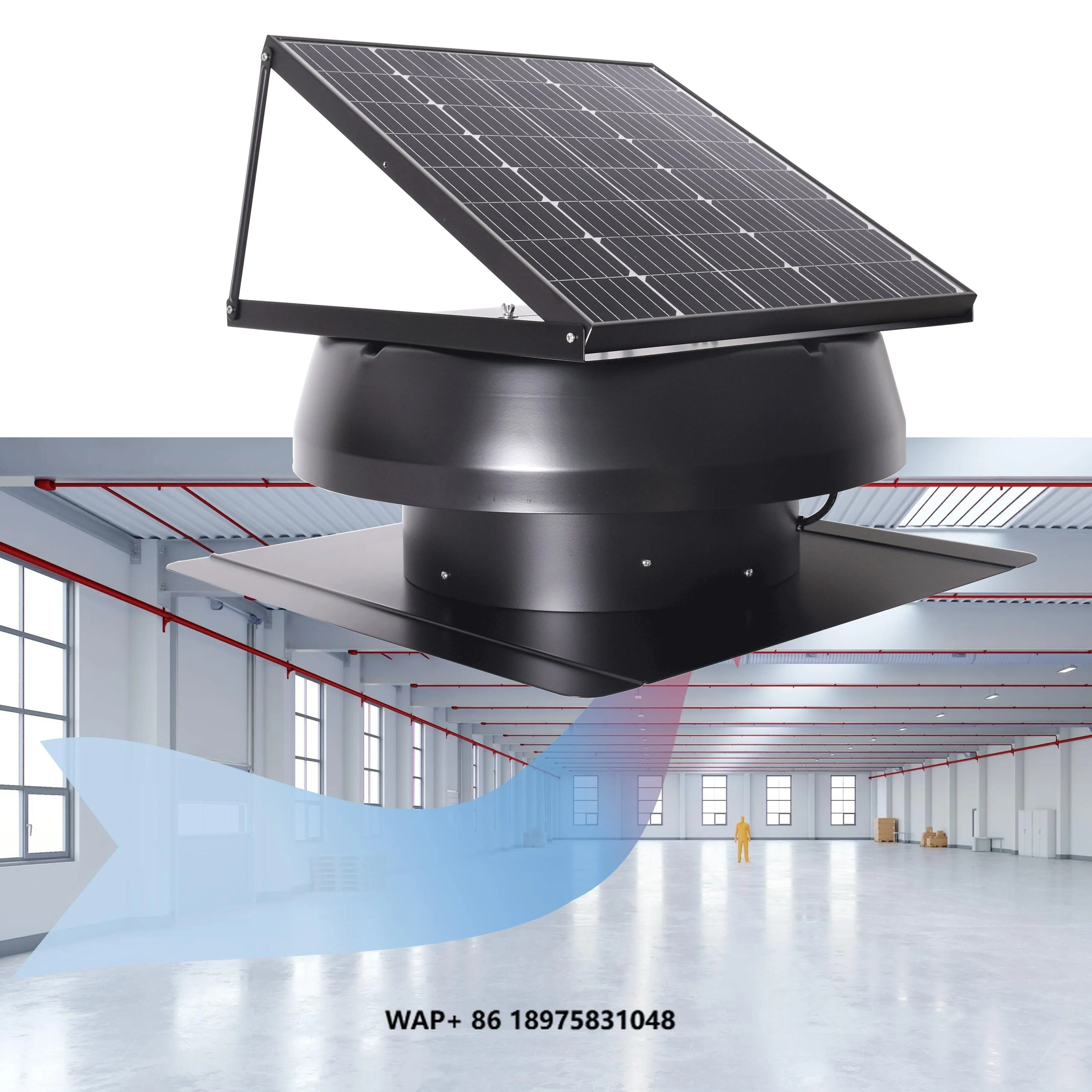 

50W Solar Panel Heat Extractor 14'' Attic Gable Ceiling Ventilation Roof Exhaust Fan Factory DC Air Blower Whole House Eco Vent