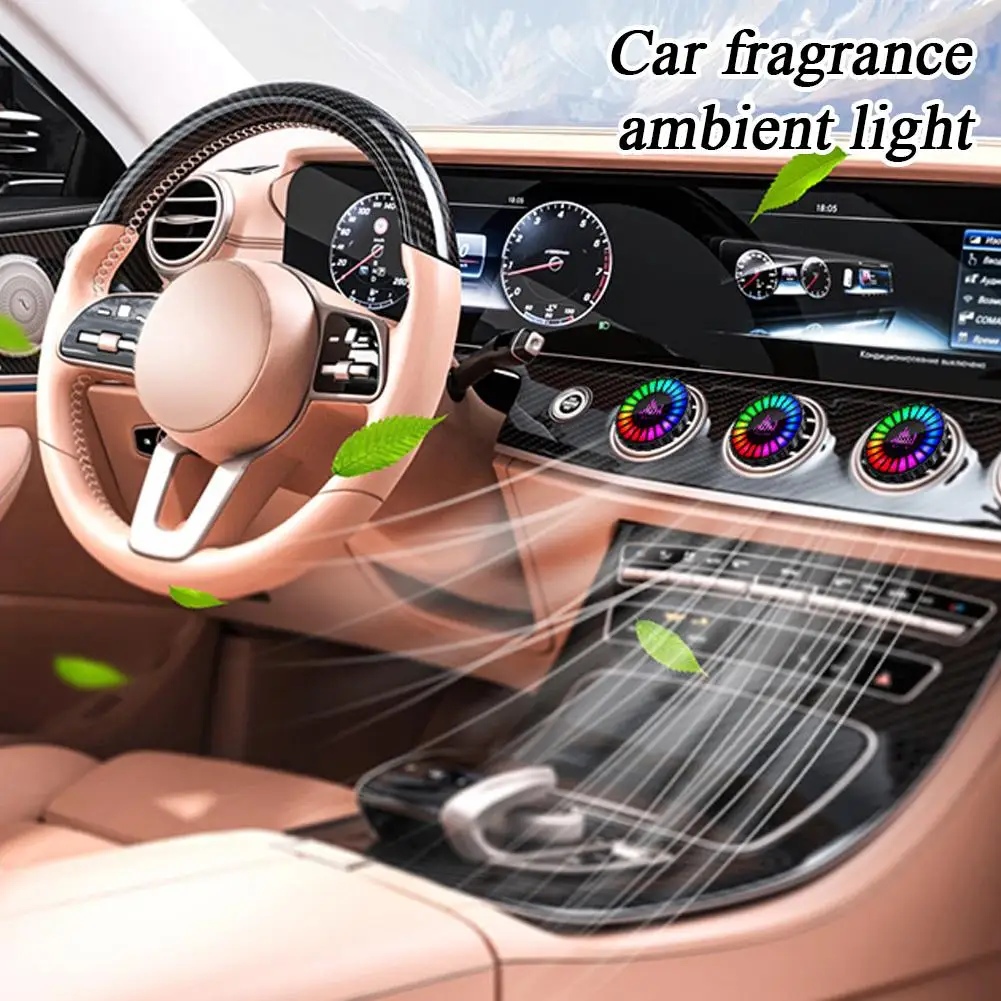 New Aromatherapy Music Rhythm Atmosphere Light Air Outlet RGB Car Ambient Lamp APP Controls Audio-visual Synchronization