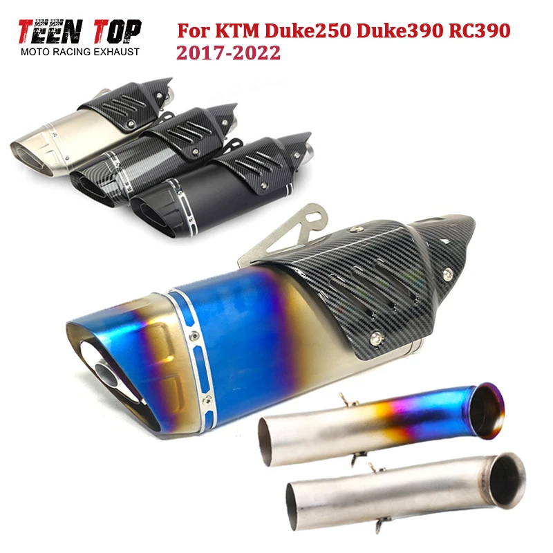 For KTM Duke 250 390 RC390 Exhaust Muffler Duke250 Slip-on Exhaust Duke390 Exhaust Middle Connect Pipe 450mm Racing Silencieux
