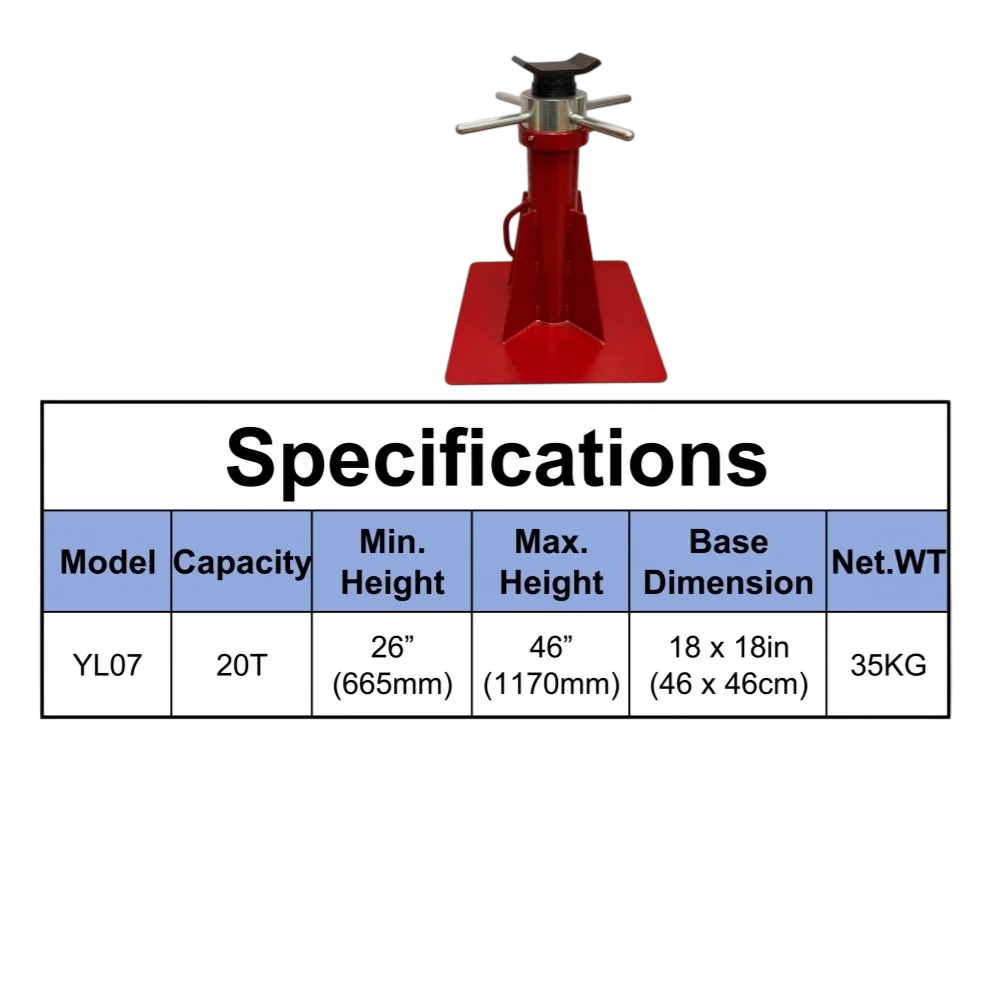 20T Swivel-style Locking Jack Stand for lifted trucks
