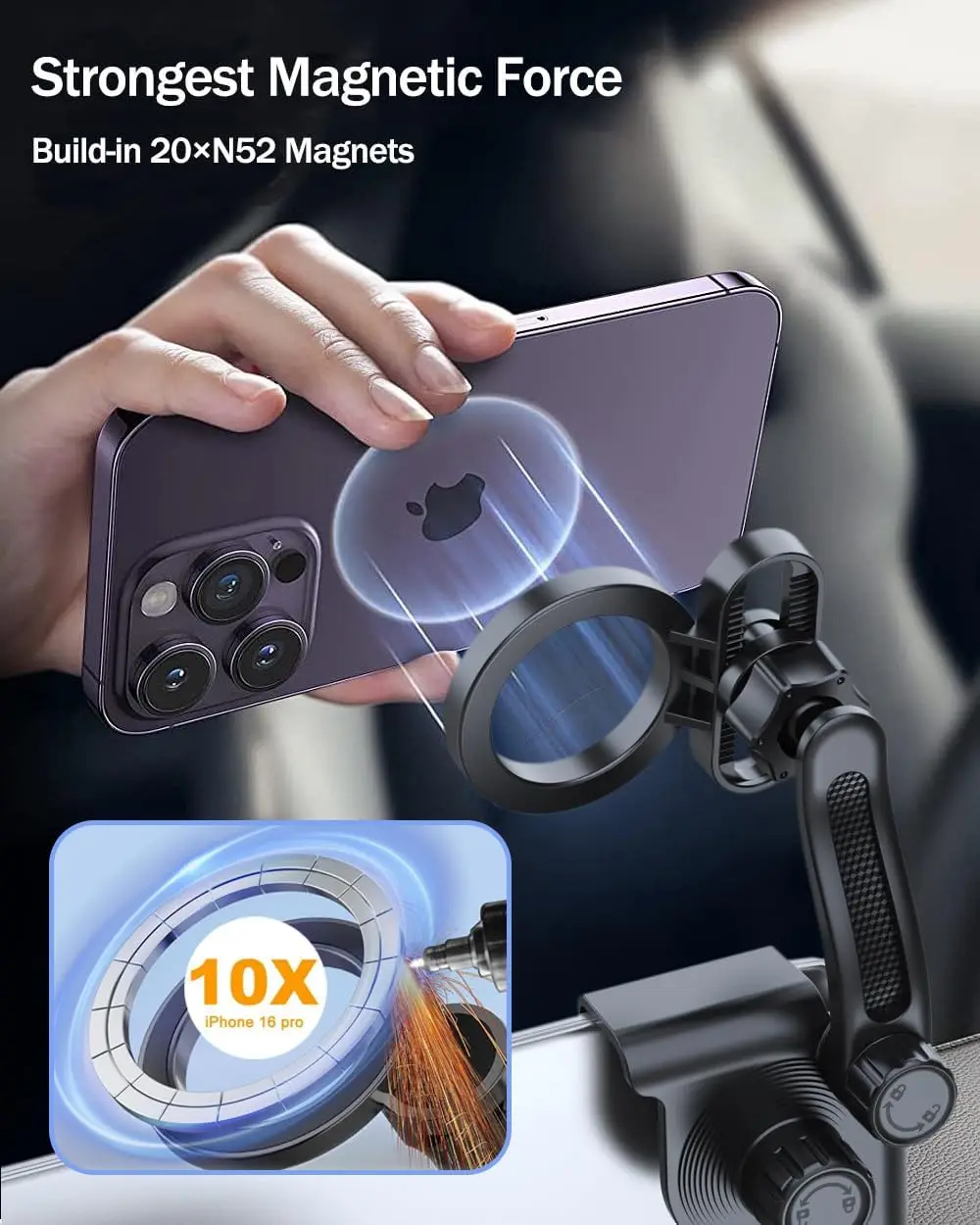 حامل هاتف، لحامل هاتف السيارة المغناطيسي MagSafe لطراز Tesla 3 Model Y، مناسب لجميع الهواتف، ملحقات Tesla Model 3/Y