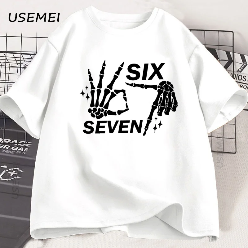 مضحك الهيكل العظمي الأيدي تي شيرت 67 هالوين تي شيرت ستة سبعة أزواج المحملة الرجال النساء القطن تي شيرتات قصيرة الاكمام الملابس خمر