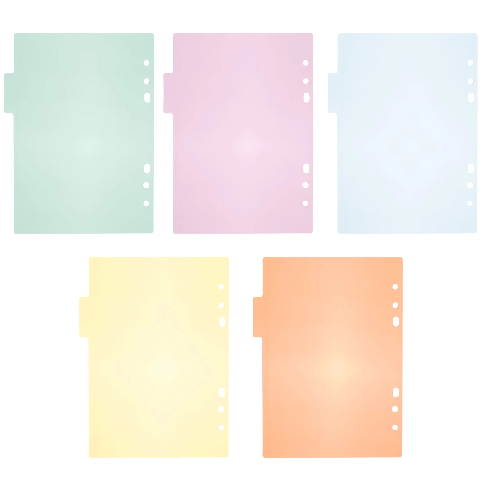 

10 Pcs Plastic Index Tabs A5 6 Holes Bright Colors Smooth Surface Office Supplies Notebook Binder Dividers Gifts