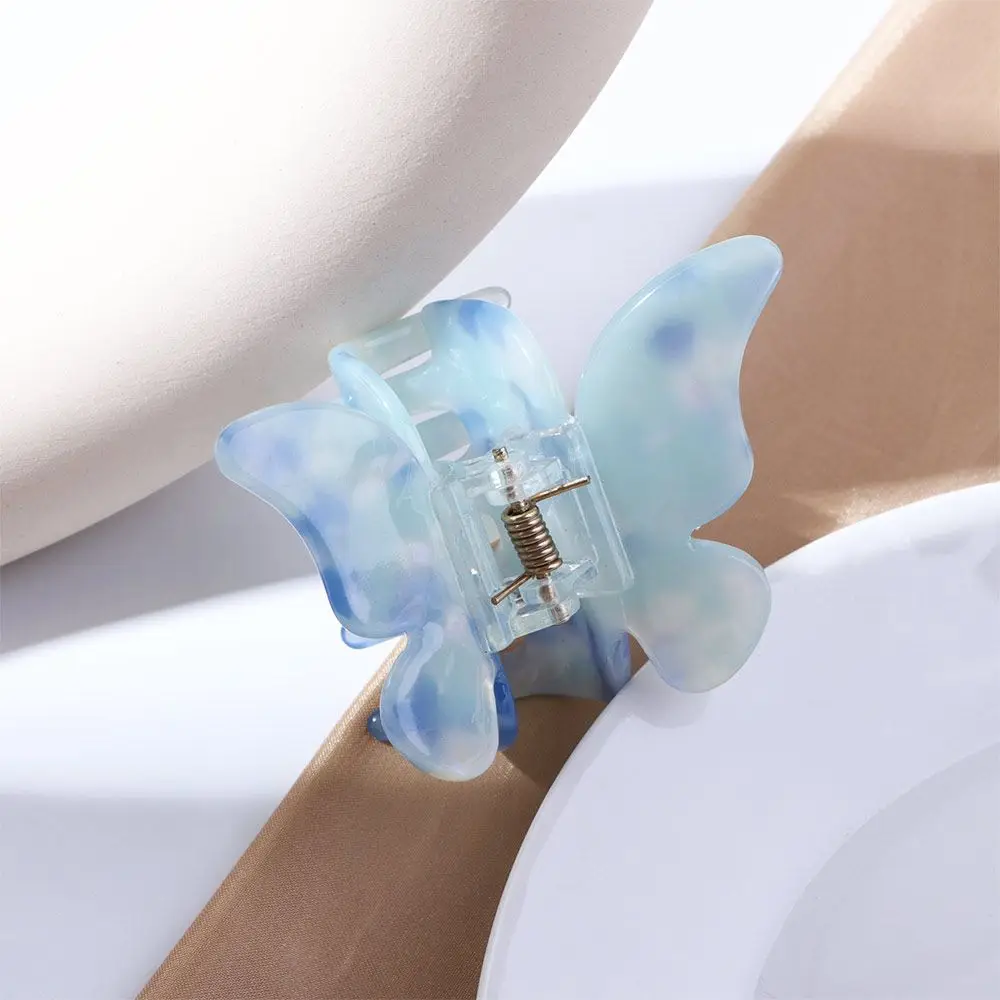 Fashion Cute Acetic Acid Women Butterfly Candy Colors Crab Clips Hair Claw Headwear Butterfly Hair Clips