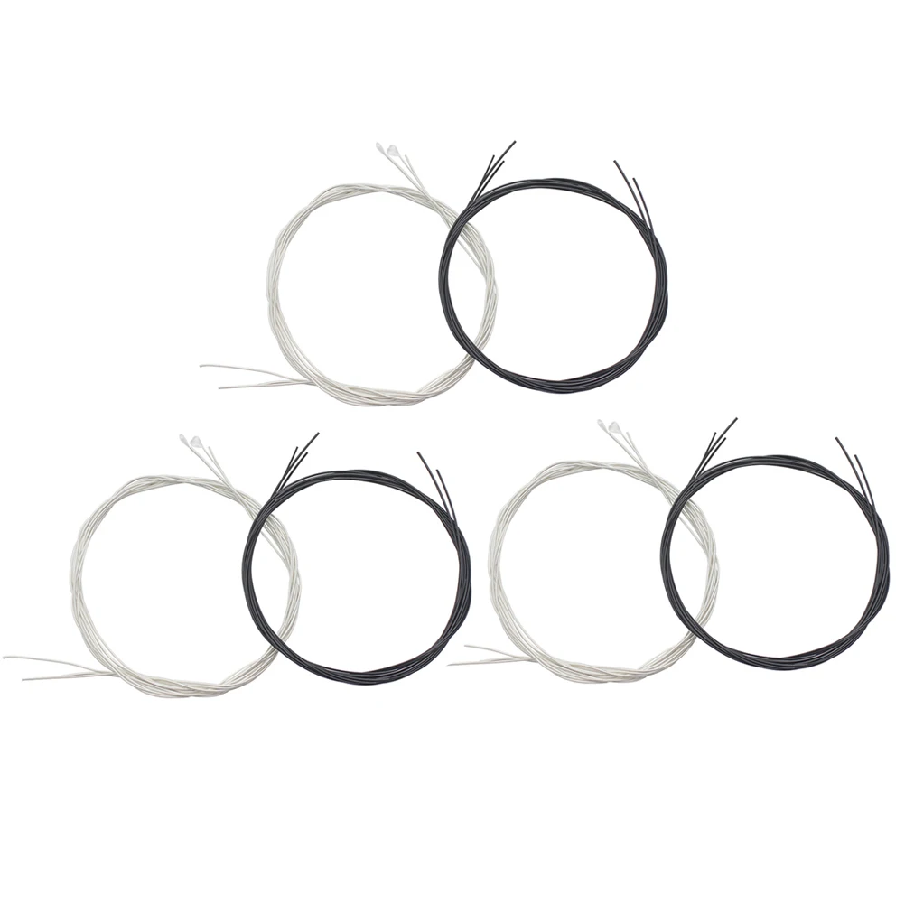 

6 Pcs Classical Guitar Strings Black White Nylon Replacement Accessories Durable Practical Standard Tension Acoustic Folk