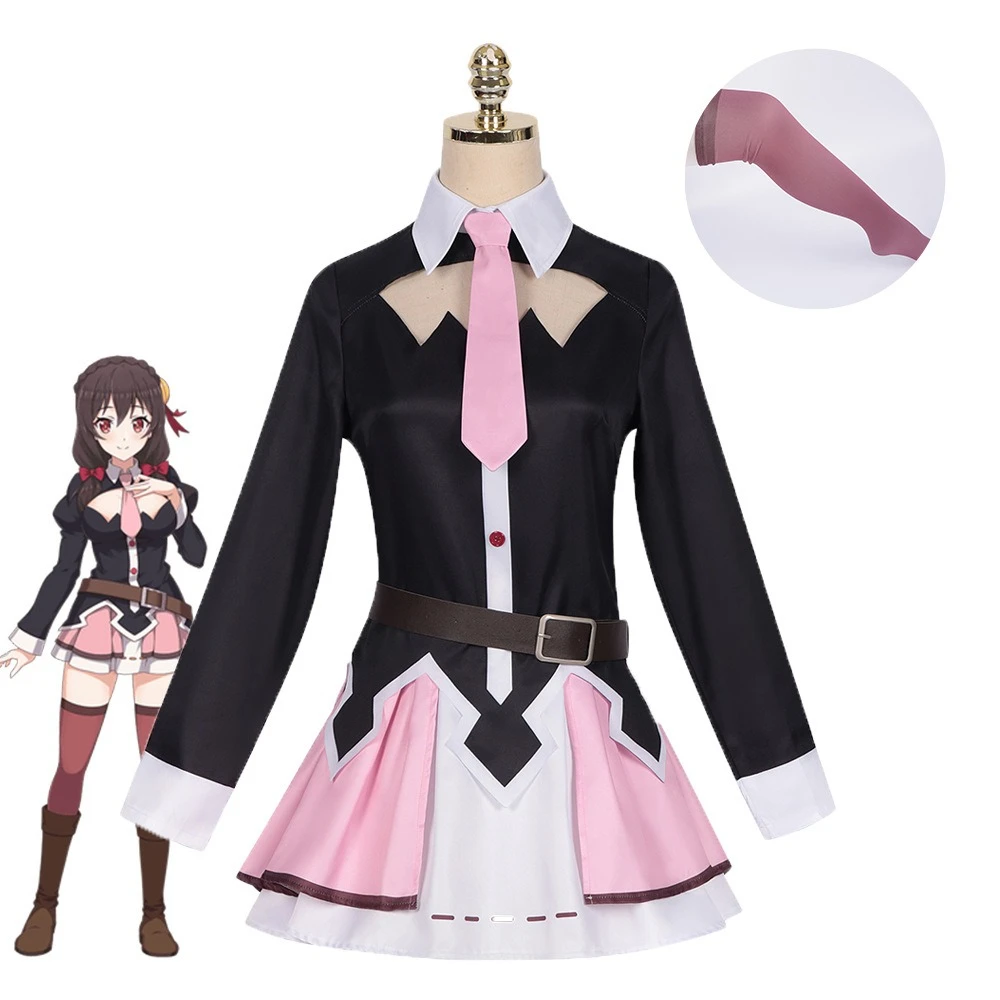 Юниun, юбка для ролевых игр, костюм, наряды, аниме, благословение Бога в этом чудесном мире, косплей, топ, пояс, галстук, комплект, Хэллоуин, карнавал Юниun, юбка для ролевых игр, костюм, наряды, аниме, благословение Бога в этом чудесном мире, косплей, топ, пояс, галстук, комплект, Хэллоуин, карнавал