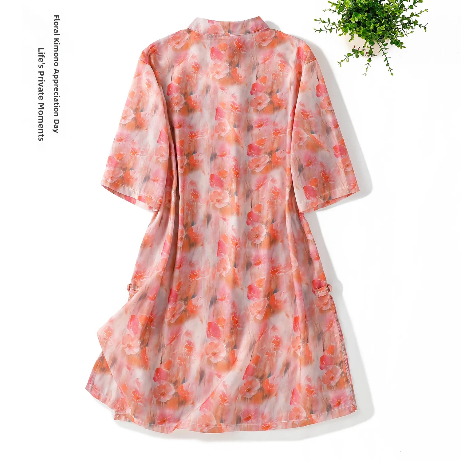 Camicetta casual da donna retrò cinese con stampa floreale irt, leggera e traspirante, lunghezza midi, top estivo in misto poliestere e rayon