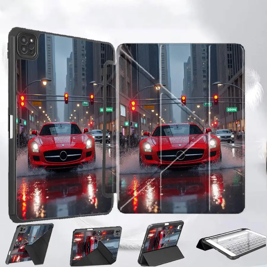 Red Light Car Tablet Case For iPad Air 4 5 M3 M2 M4 11inch Pro 2025 Mini 6 7 Pro 11th 10th 9th 8th 7th 12.9inch Holder Cover