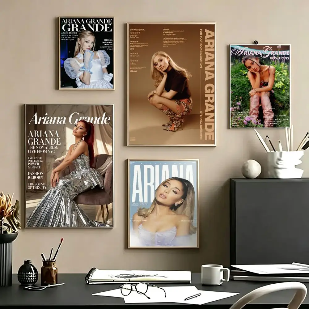 music Ariana Grande Poster Poster HD Self Adhesive Waterproof Art Print Wall Decor for Bedroom Living Room Home Gift