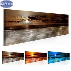 Large Size DIY Diamond Painting, Sea Sunset, Beach, 5D Mosaic Diamond Picture, Cross Stitch, Home Decor, New, 2024