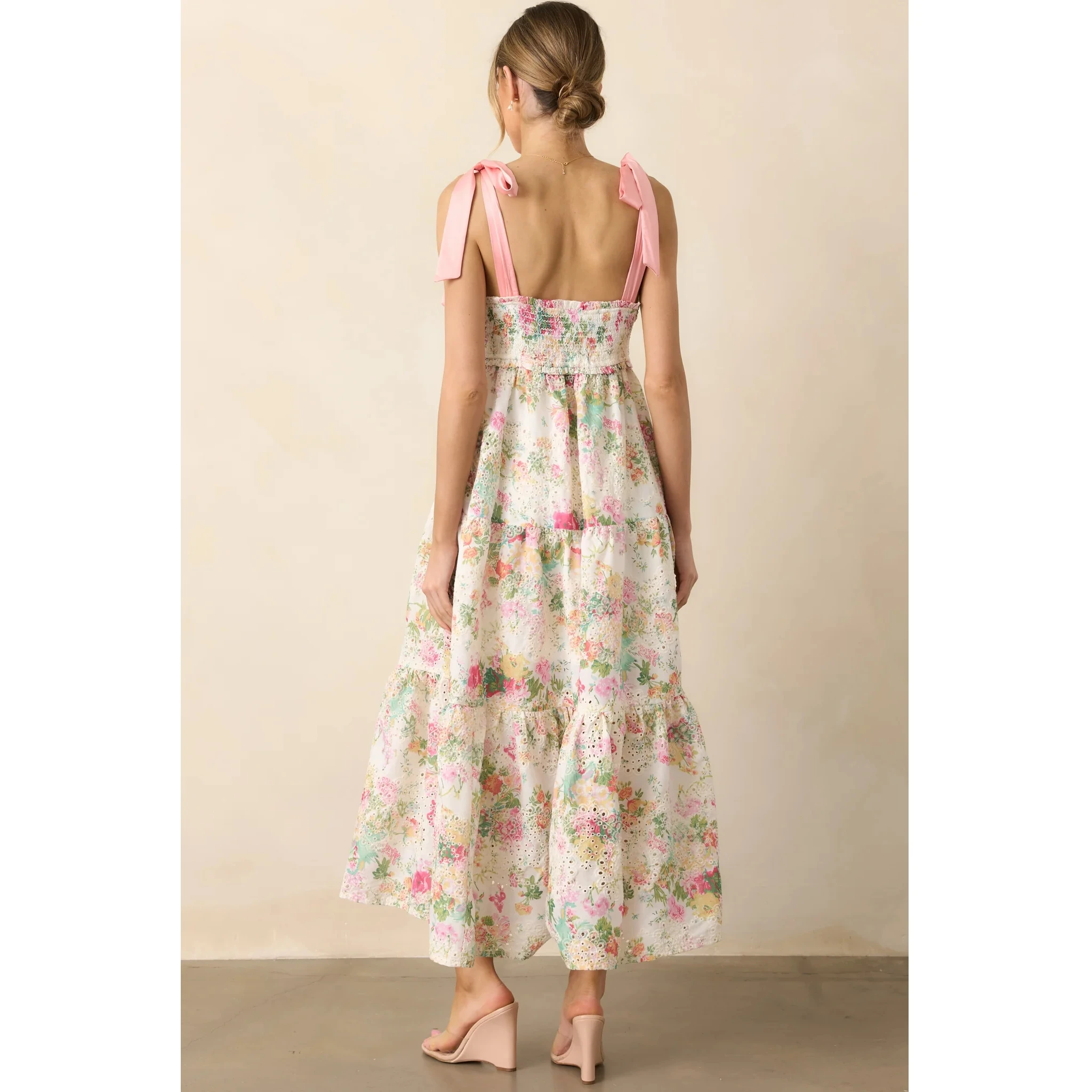 Luxuriöses Sommer-Trägerkleid für Damen, ärmellos, Vintage-Stil, quadratischer Ausschnitt, Schnürbesatz, Druckfarbe, A-Linien-Kleid, kurzes langes Kleid