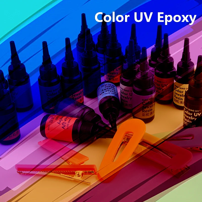 Colorful Hard UV Resin Glue Ultraviolet Curing Solar Cure Sunlight Activated Crystal Clear Hard Glue DIY Jewelry Making Tools