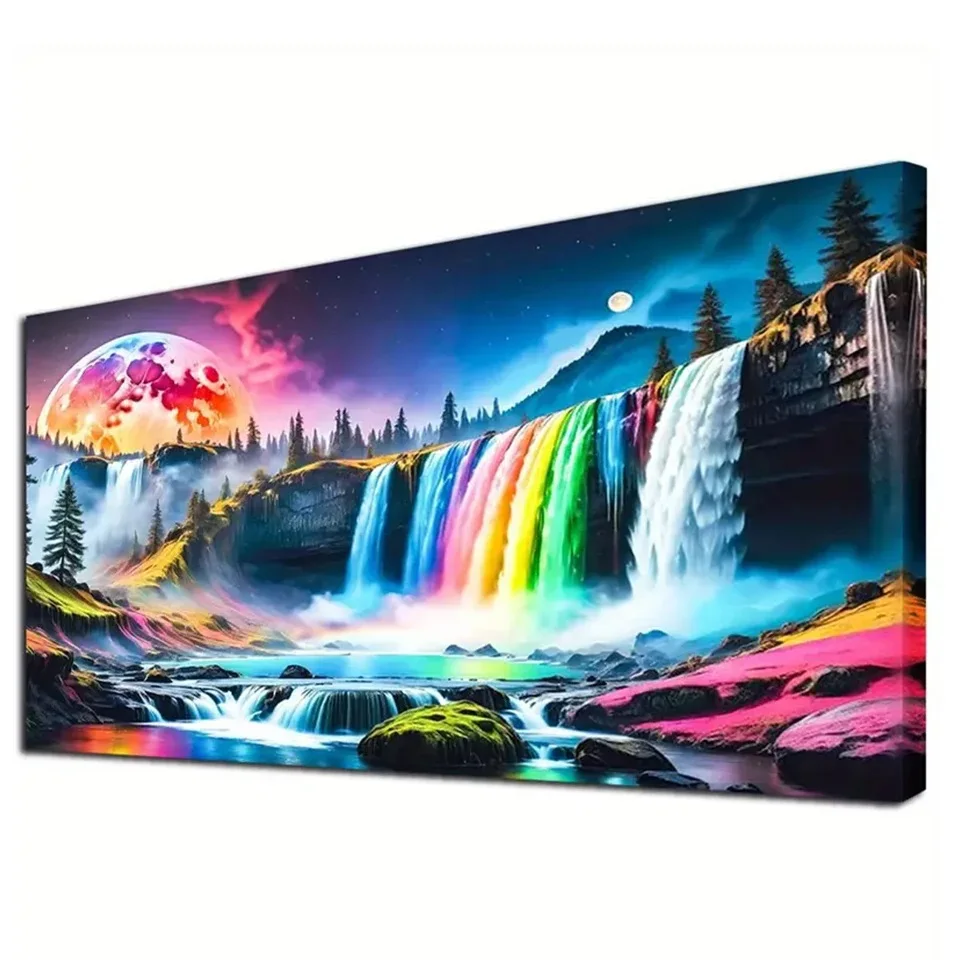 

Фэнтези красочная луна водопад алмазная живопись новинка 2025 полная квадратная круглая Алмазная мозаика ювелирные изделия вышивка крестиком искусство домашний декор