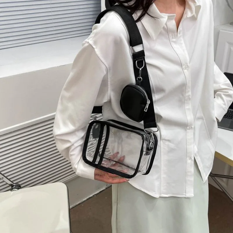 

European and American women's PVC niche knitted color simple shoulder strap diagonal cross bag small coin purse single shoulder