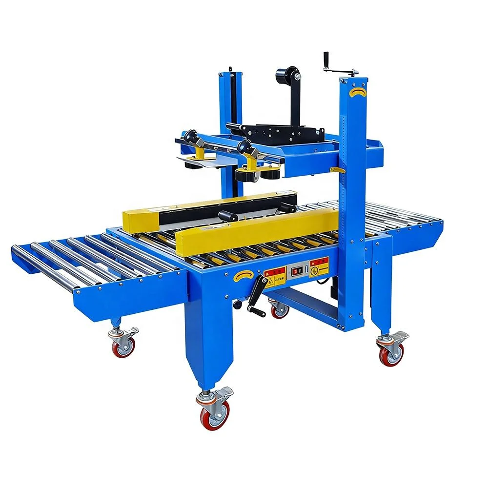 Semi-Automatic Side Drive Tape Box Case Carton Sealer Sealing Packing Machine Manual Close Flaps