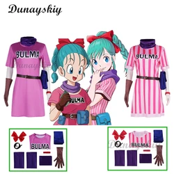 Anime Bulma Cosplay Costume Pink Dress Uniform Kawaii Girls Full Set Outfits Halloween Carnival Masquerade Party for Adult Women