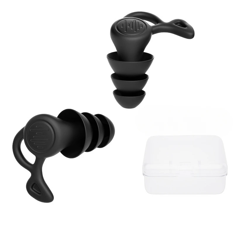 Anti Noise Silicone Tampões Reutilizáveis, 3 Camadas, Impermeável, Tampões de Ouvido para Dormir, Mergulho, Surf, Conforto Macio, Protetor de Ouvido