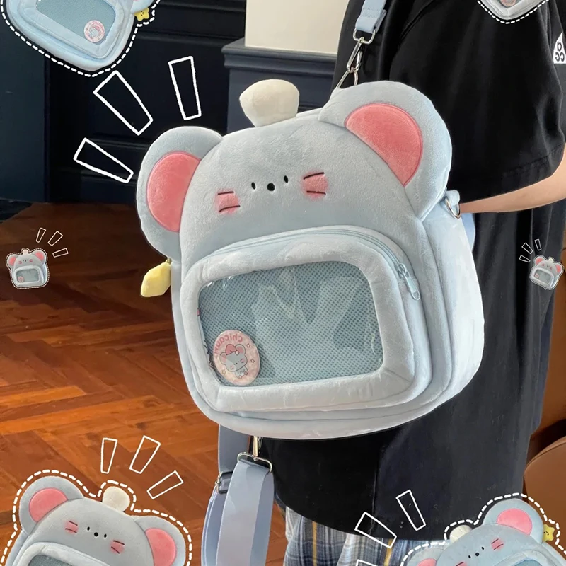 2026 Cute Shoulder Bag 2025 Large Capacity Cartoon Design New Oblique Plush Shoulder Bag