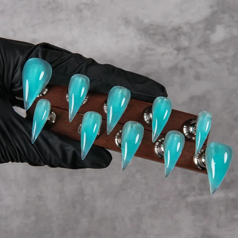 European and American foreign trade cross-border high-quality handmade dragon claw ice-transparent blue solid color premium