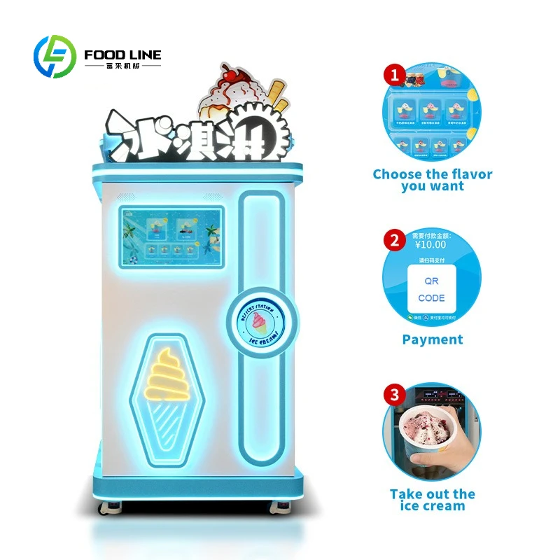 Best Commercial Self Cleaning Ice Cream Vending Machine for Milk Tea Shop FL Customized