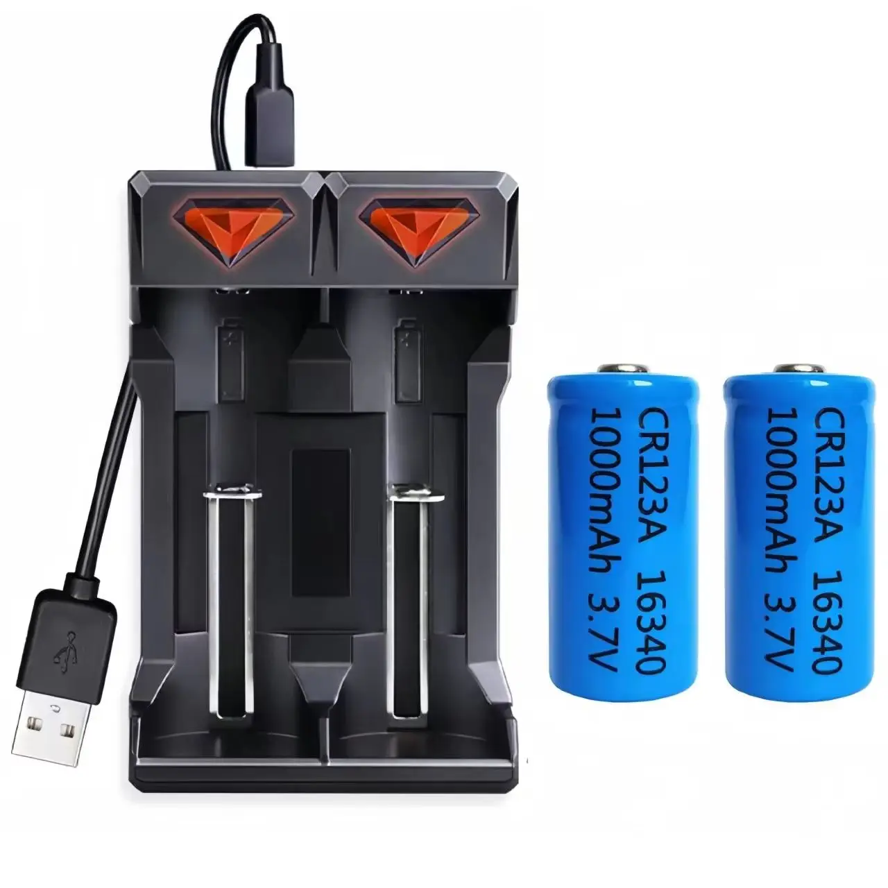 2pcs/lot 16340 Lithium-ion battery CR123A rechargeable battery 1000mAh 3.7V rangefinder sensor sensor display special battery
