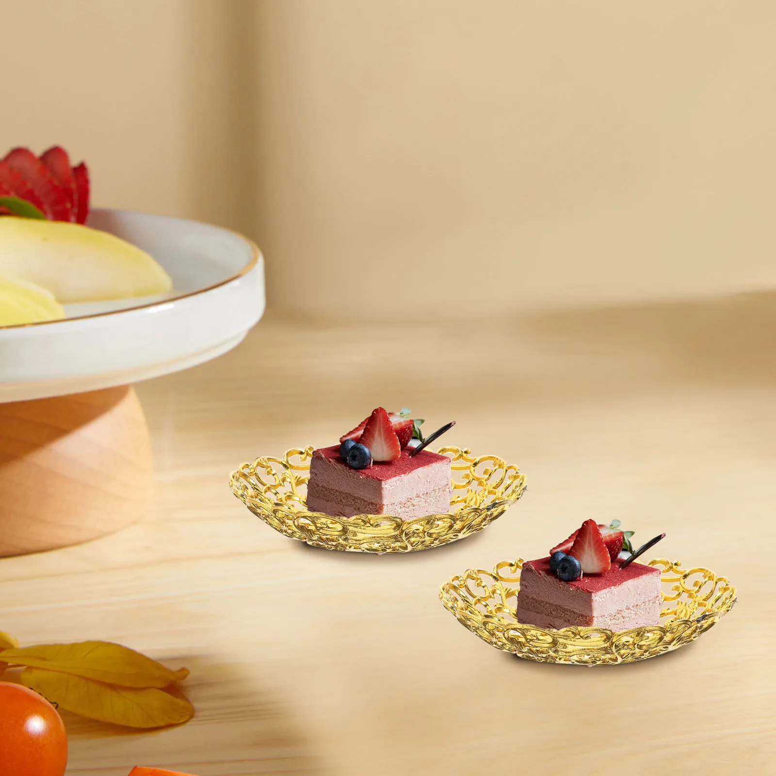 

12Pcs Ramadan Serving Tray Eid Mubarak Dessert Plate Reusable Plastic Snack Tray Ramadan Festival Decoration Candy Plate