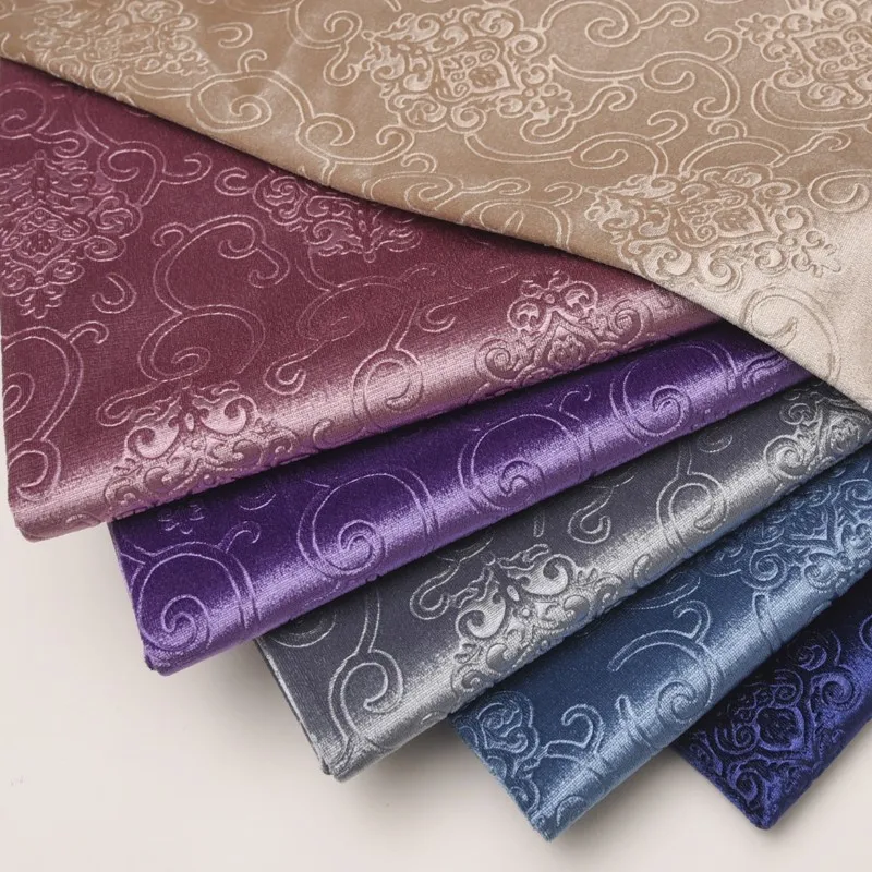 3D Embossed Thick Velour Fabric By Meters for Sofa Curtains Pillows Cushion DIY Sewing Furniture Upholstery Cloth European Style view 2