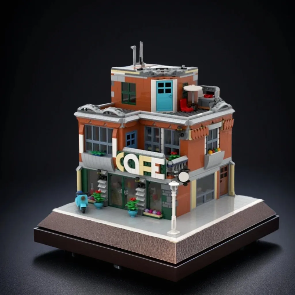 

1784 шт. MOC Leisure Series 10264 Кафе Альтернативная сборка Ретро Бистро DIY Модель Строительные блоки Игрушки на день рождения Подарок