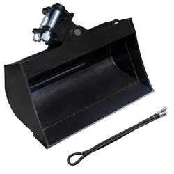 600mm Tiltling Bucket Attachment For 1Ton Mini Excavator with Two Fuel Lines and Two Pins