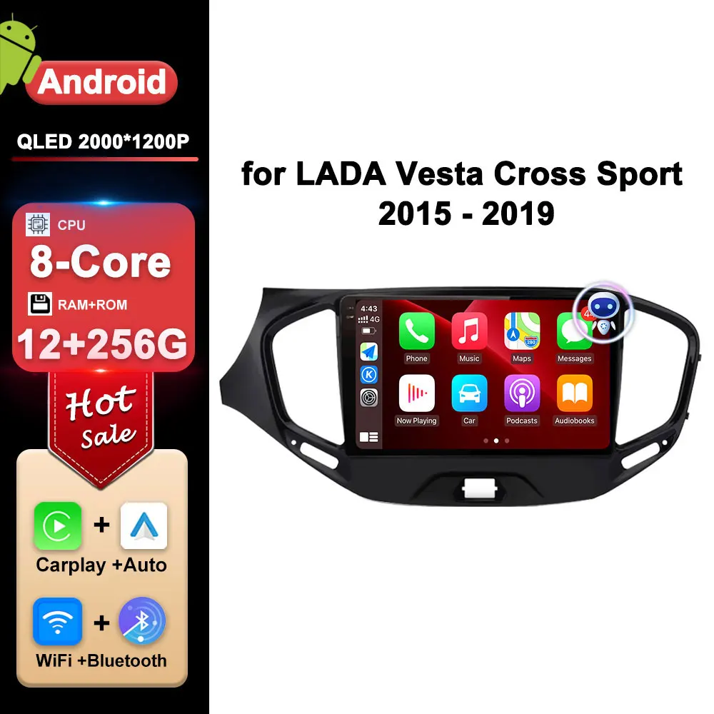 

for LADA Vesta Cross Sport 2015 2016 - 2019 Car Radio Multimedia Player Android Auto GPS Navigation DSP Stereo HD Screen 4G BT