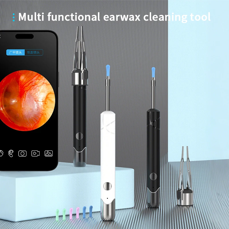 Dodosee 2300P HD Visual Ear Cleaner con fotocamera Strumento per la rimozione del cerume con pinzette Otoscopio Ear Pick Rimuovi lo sporco dell'orecchio Assistenza sanitaria