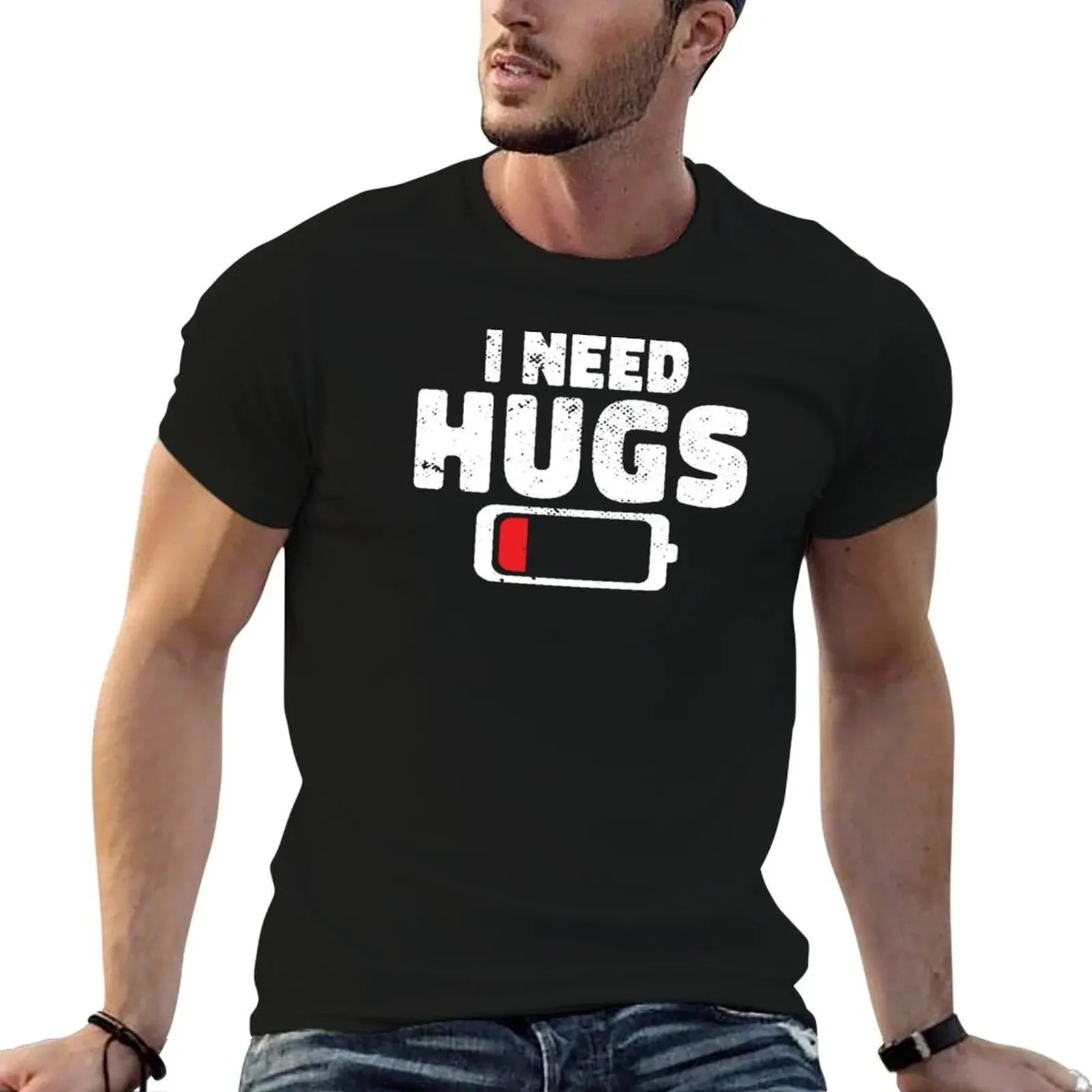 

I Need Hugs Men Women Kids T-Shirt Short sleeve tee blacks sports fans black t shirts for men