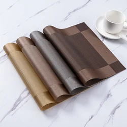 Pvc Placemat Double Frame Diagonal Frame European Table Mat Waterproof Non-slip Heat Insulation Pad Plate Mat Coaster