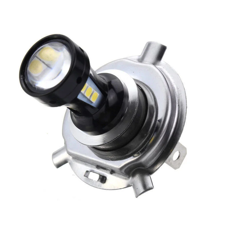 H4 motocykl 3030 LED Hi-reflektor z wiązką światła żarówka reflektor 6500K 12-24v