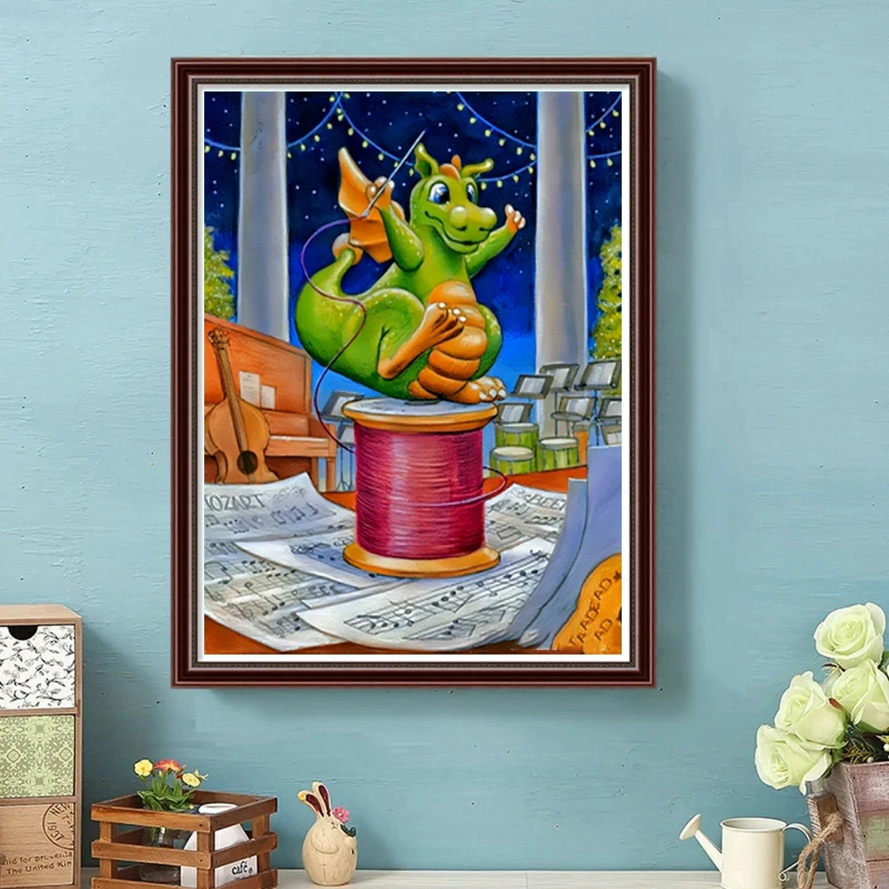 Cartoon-Dragon By Randal Spangler DIY AB Diamond Painting Rhinestones Cute Animal Cross Stitch Kits Handmade Home Decor Kid Gift