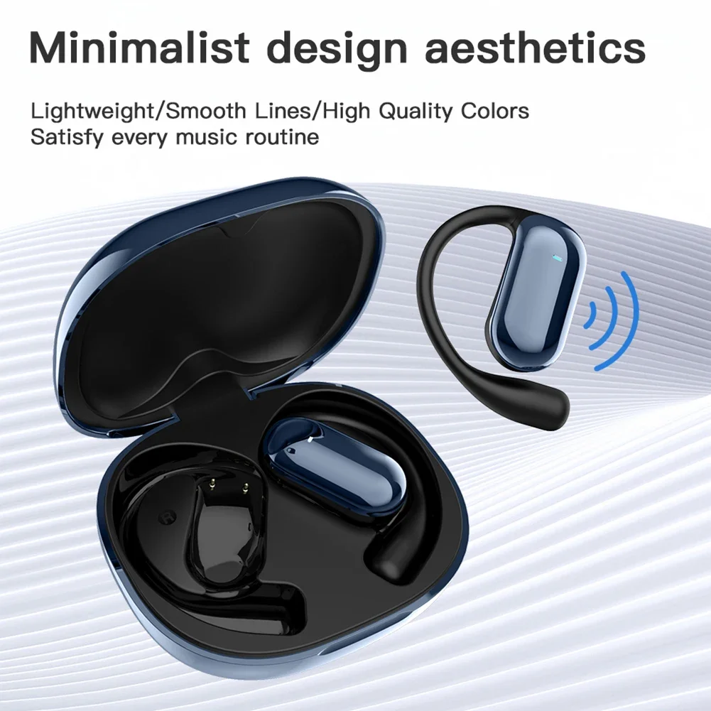 Q16S AI Translator Earbuds Earphones Bluetooth 5.4 Open-Ear Wireless Headphones LCD Screen BASS Stereo 8 Hours Long-life