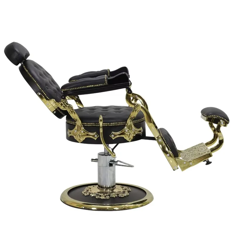 Cadeira De Barbeiro Chaise De Barbier Professional Antique Hydraulic Pump Synthetic Leather Salon Barber Shop Chair for Men