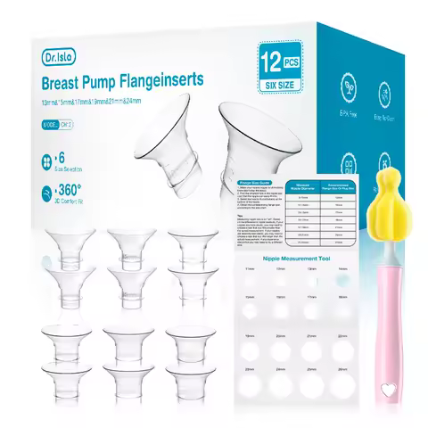 MAMIJOY Silicone Flange Inserts for Breast Pumps Electric Breast Pumps Nipple Tunnel Narrow Connector 13/15/17/19/21/24mm Flange