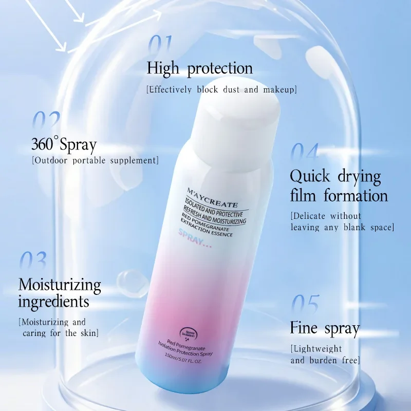 Red Pomegranate Isolation  3 in 1 Facial Neck Multiple Protections Protective Spray Hydrating Moisturizing