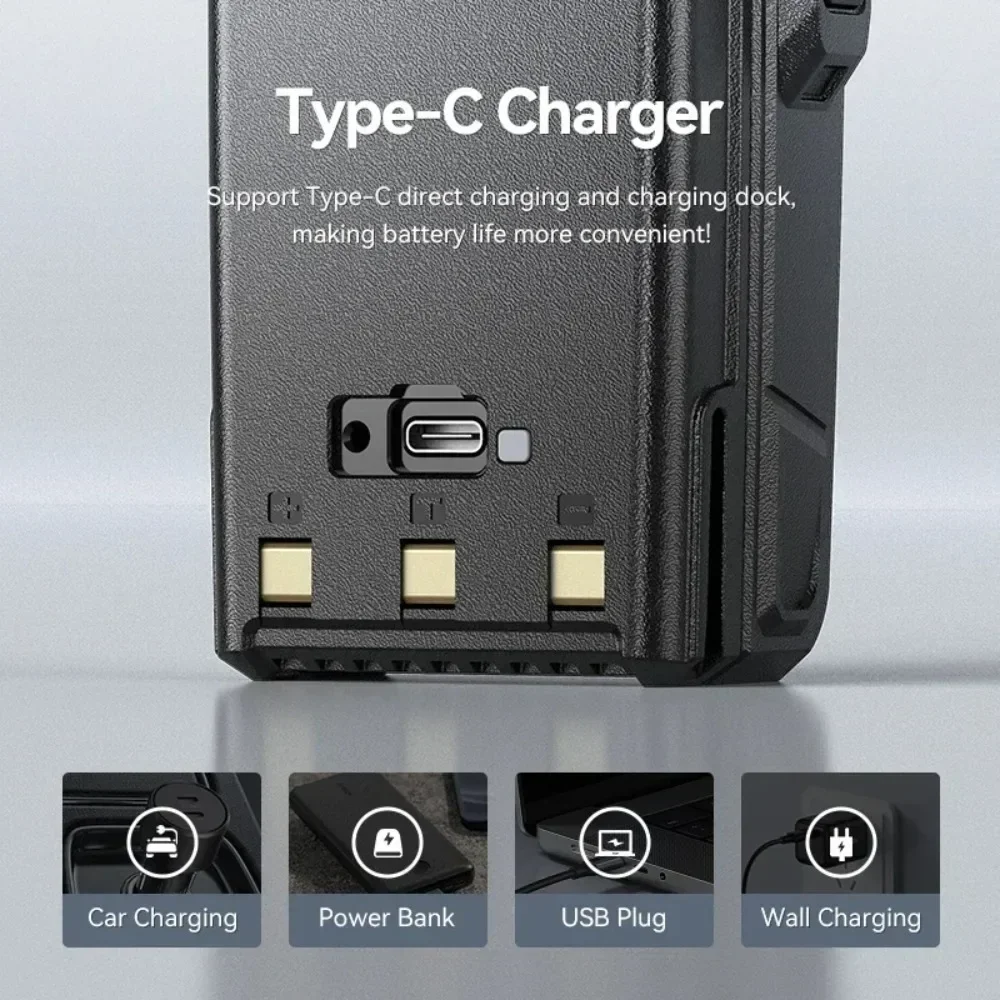 Baofeng UV-27 Walkie Talkie High Power Wireless Copy Frequency NOAA 999CH UHF VHF FM Long Range Type-C Portable Ham 2 Way Radios