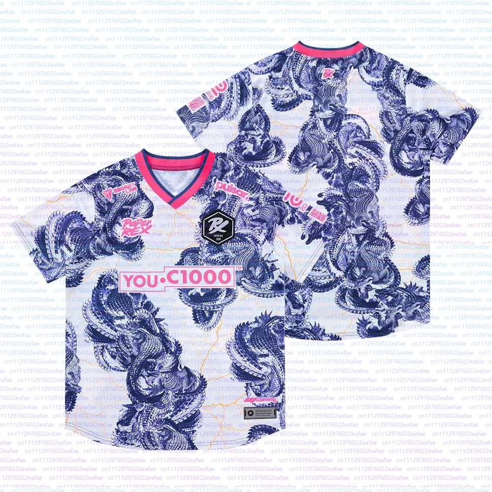 26/27 New E-sports Paper Rex Jersey Fans Summer Breathable 3D V Neck Short Sleeve Unisex Casual T-shirt Man PRX Tops Free Custom