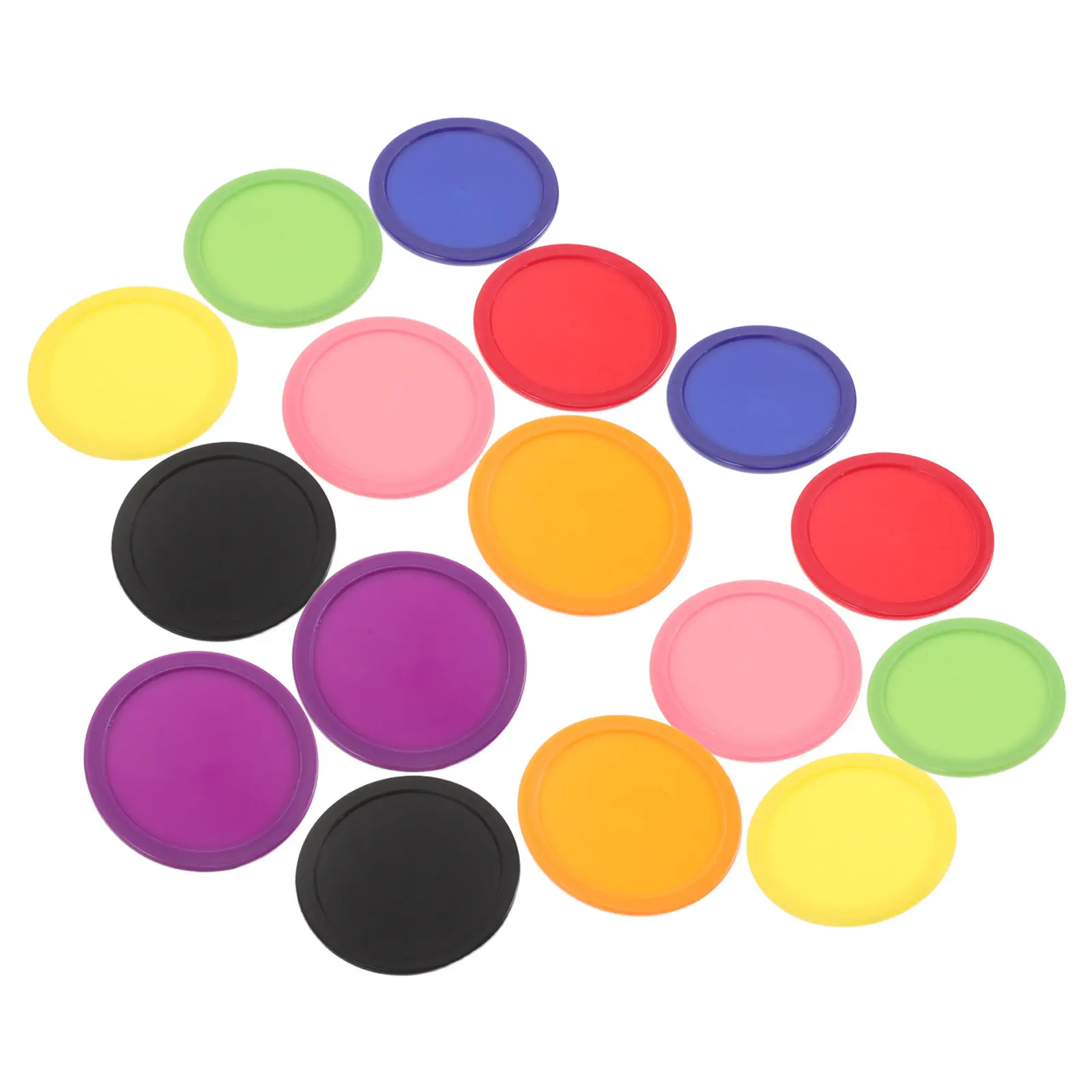 24pcs Game Table Air Hockey Pucks Replacement 64mm Multi-Color Air Hockey Pucks Tabletop Replacement Parts Discs