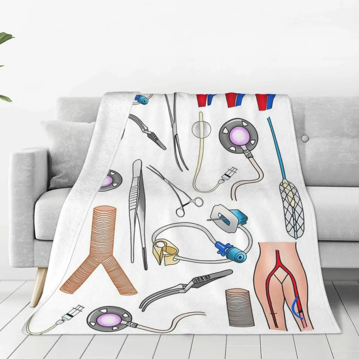 Vascular Surgery Blankets Soft Warm Flannel Throw Blanket Plush for Bed Living room Picnic Travel Home Sofa