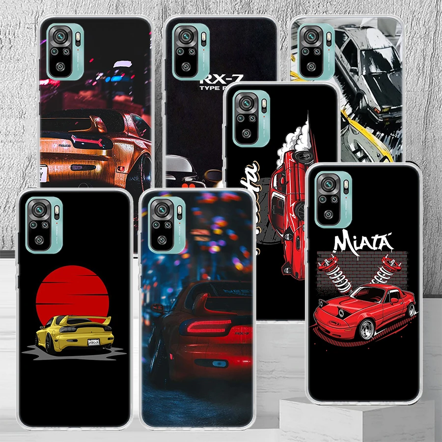 JDM Car RX7 MX5 Legends Phone Case Coque For Xiaomi Redmi Note 14 13 12S 12 11 Pro Plus 11S 11T 11E 10 10S Global Soft Cover Not